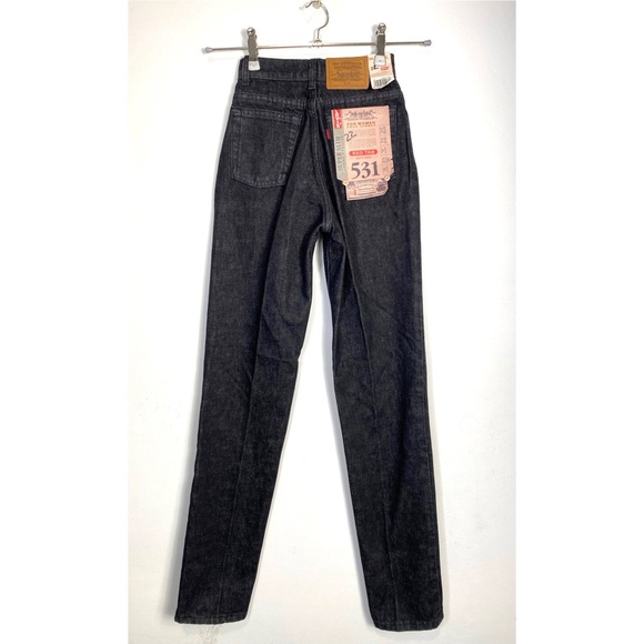 NWT Vintage 90s Levis Deadstock Super Slim 531 High Rise Stonewash Black 23 - Picture 9 of 16